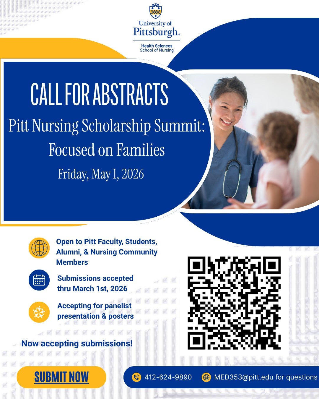Pitt Nursing Scholarship Summit Call for Abstracts poster