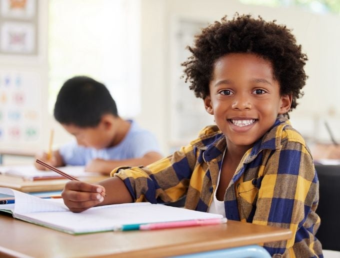 boy at desk